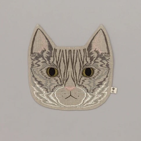 CORAL&TUSK [Tabby Cat Pouch] タビーキャット刺繍 ポーチ (コーラル