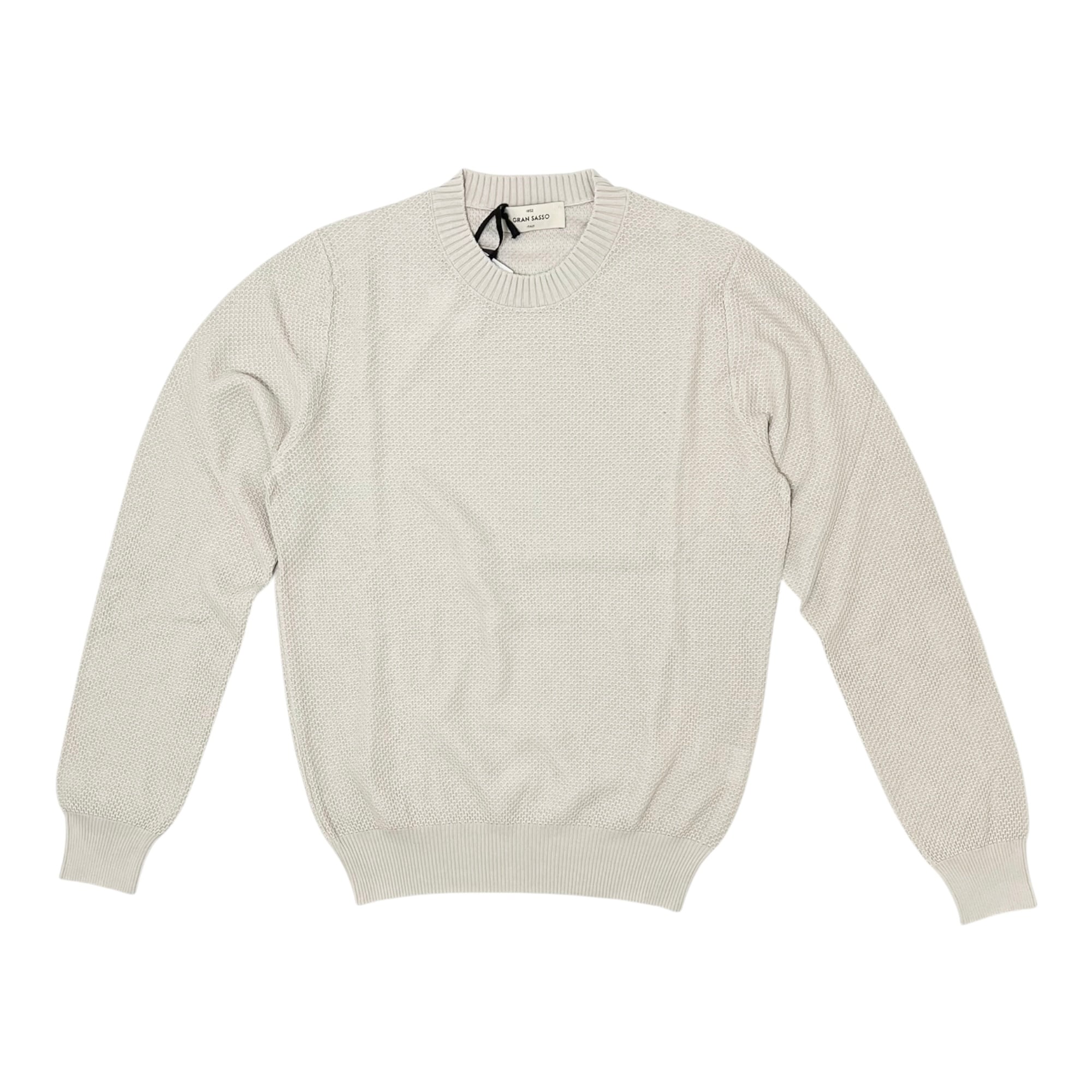 GranSasso(グランサッソ)  Jacquard Cotton crewneck knit(57103/18028/050)/BEIGE