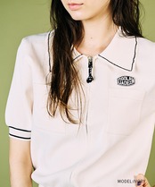 ジップアップポロニットTOPS (IVORY)　CQ-49027