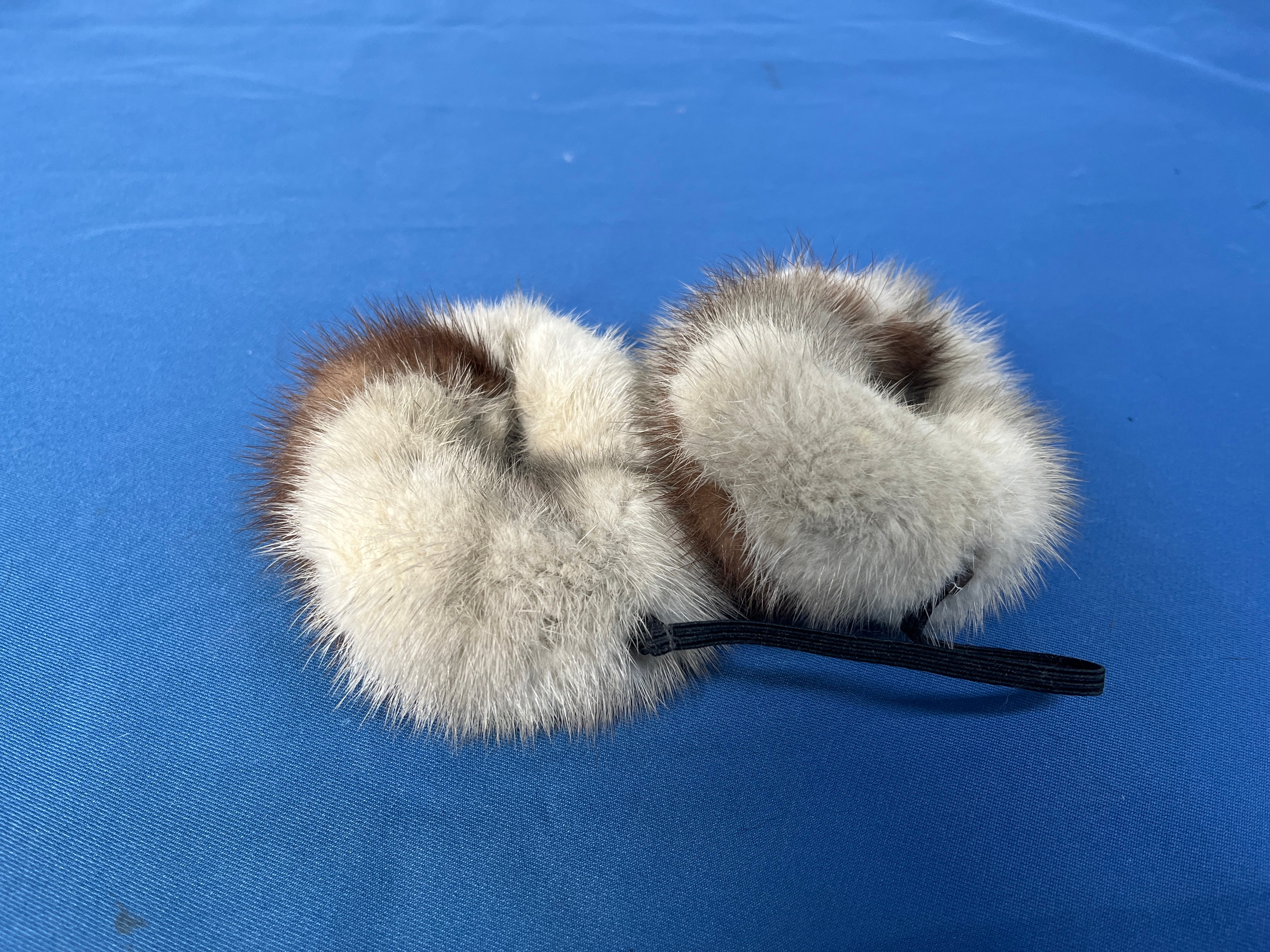 耳当て デミバフミンク×サファイアミンク ドーナツ型 ゴム着脱式 ゴム