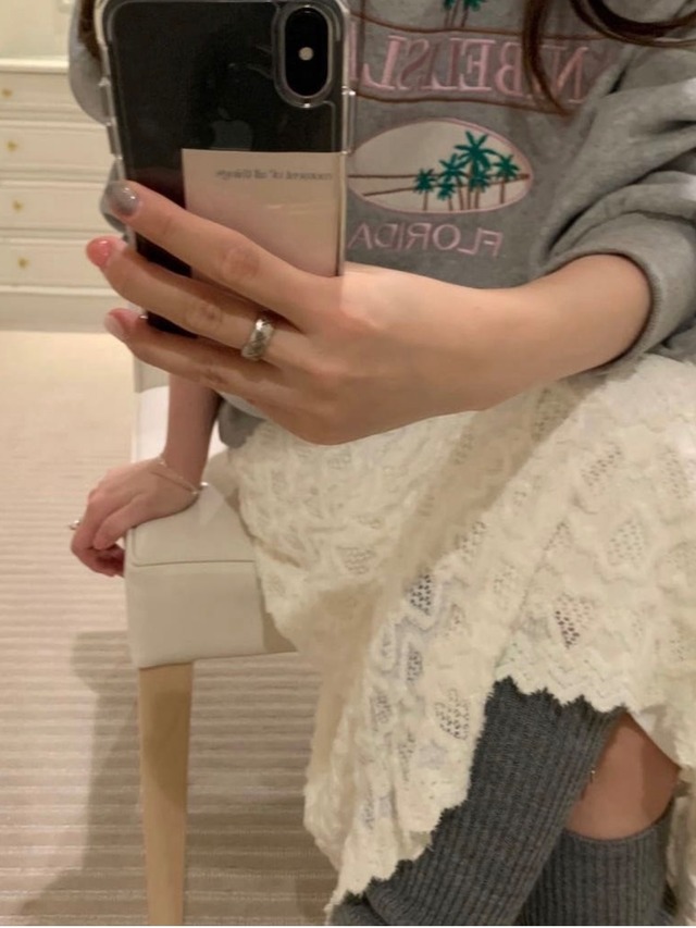 (予約) pretty young thing / Heart lace skirt 2color