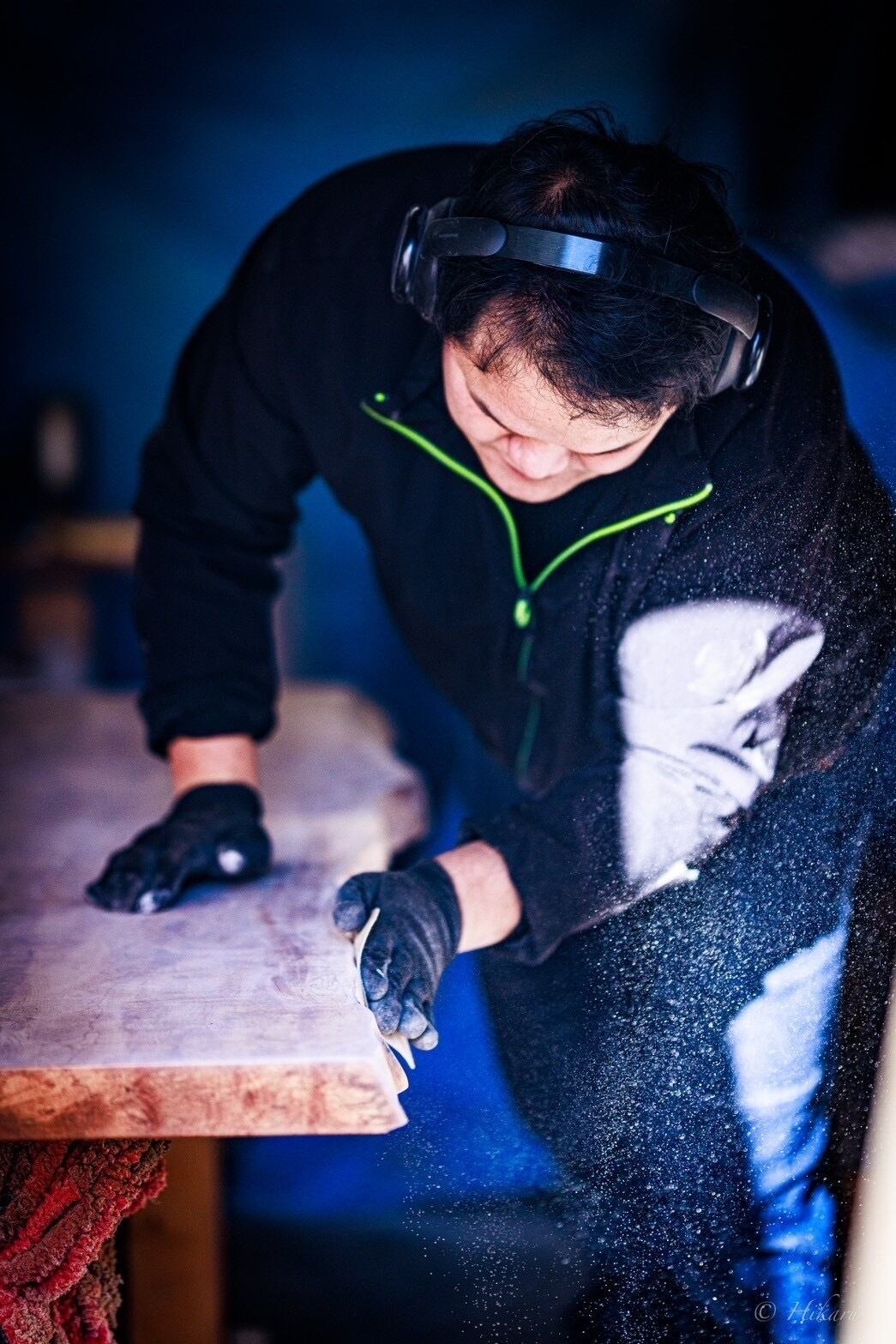 モンキーポッド 一枚板 デスク パソコンデスク 1.460×810-440-910×55