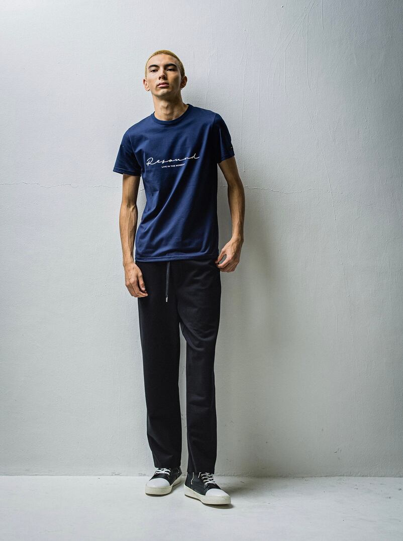 RESOUND CLOTHING - made in japan - / handwriting rogoT NAVY / ベーシックTシャツ