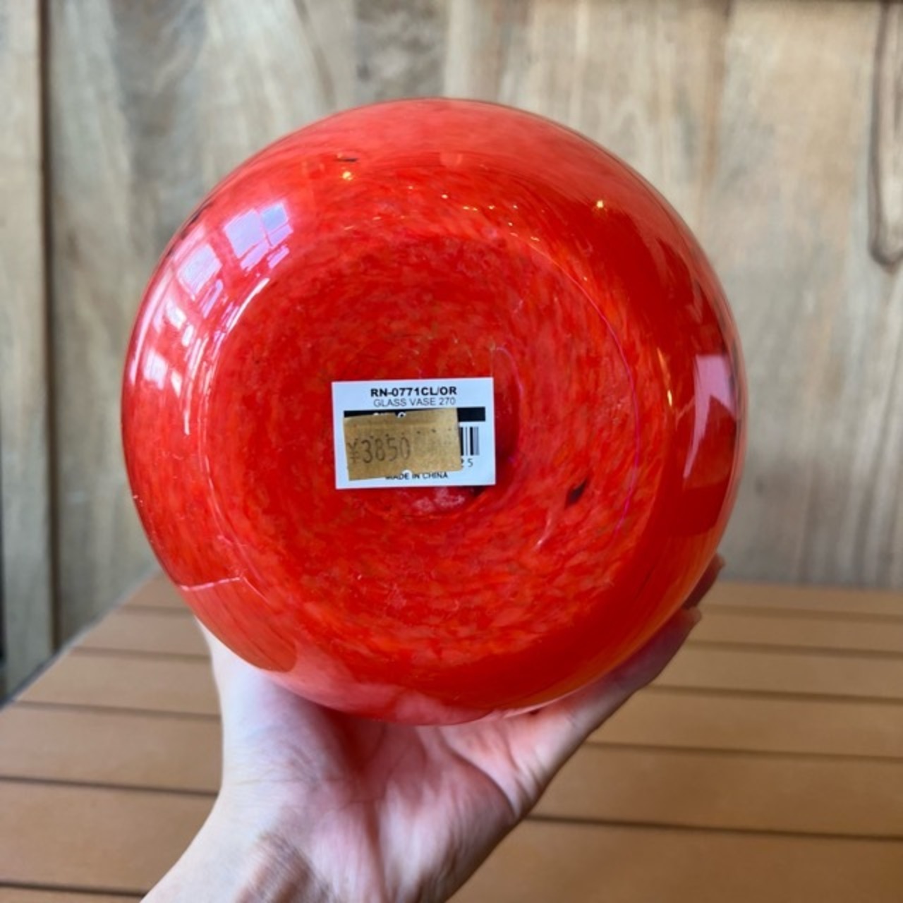 GLASS VASE　CIELO ORANGE　L　フラワーベース　　生花　ドライフラワー　花瓶　花　