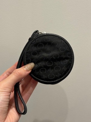 CELINE / vintage black coin case.