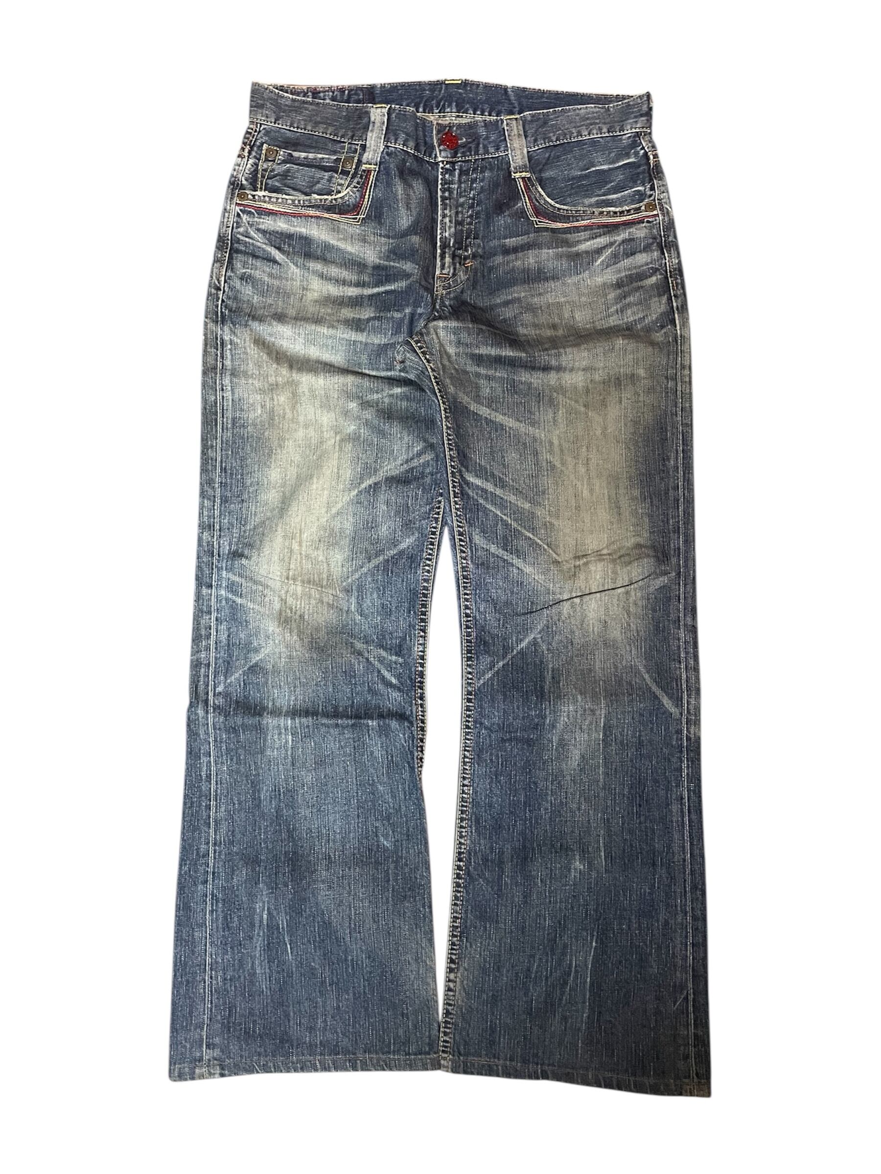 Wrangler】ブラックデニムパンツ フレア スカルボタン bluebell