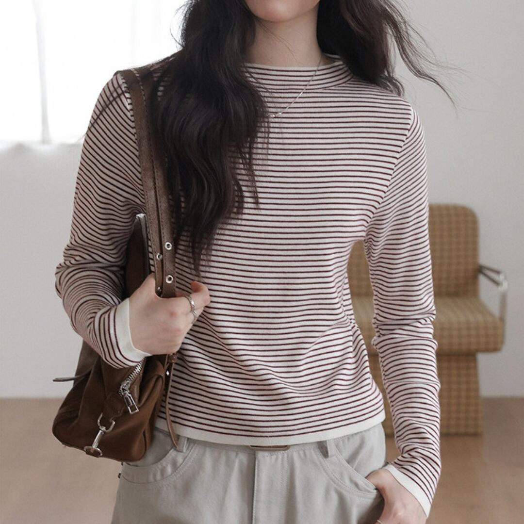 border rib knit top