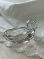 フランス ブロカント 小さな白鳥のソルトセラー ソルトディッシュ クリア 小物入れ オブジェ インテリア小物 撮影小物 ガラス