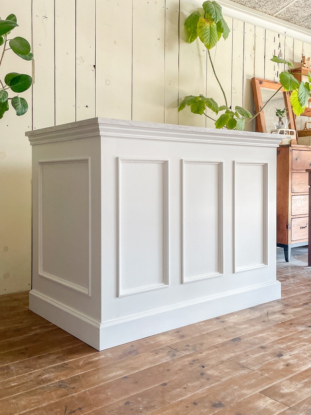 海外インテリア風キッチンカウンター168　（ホワイト・アイランドカウンター）W1200 キャスター付き