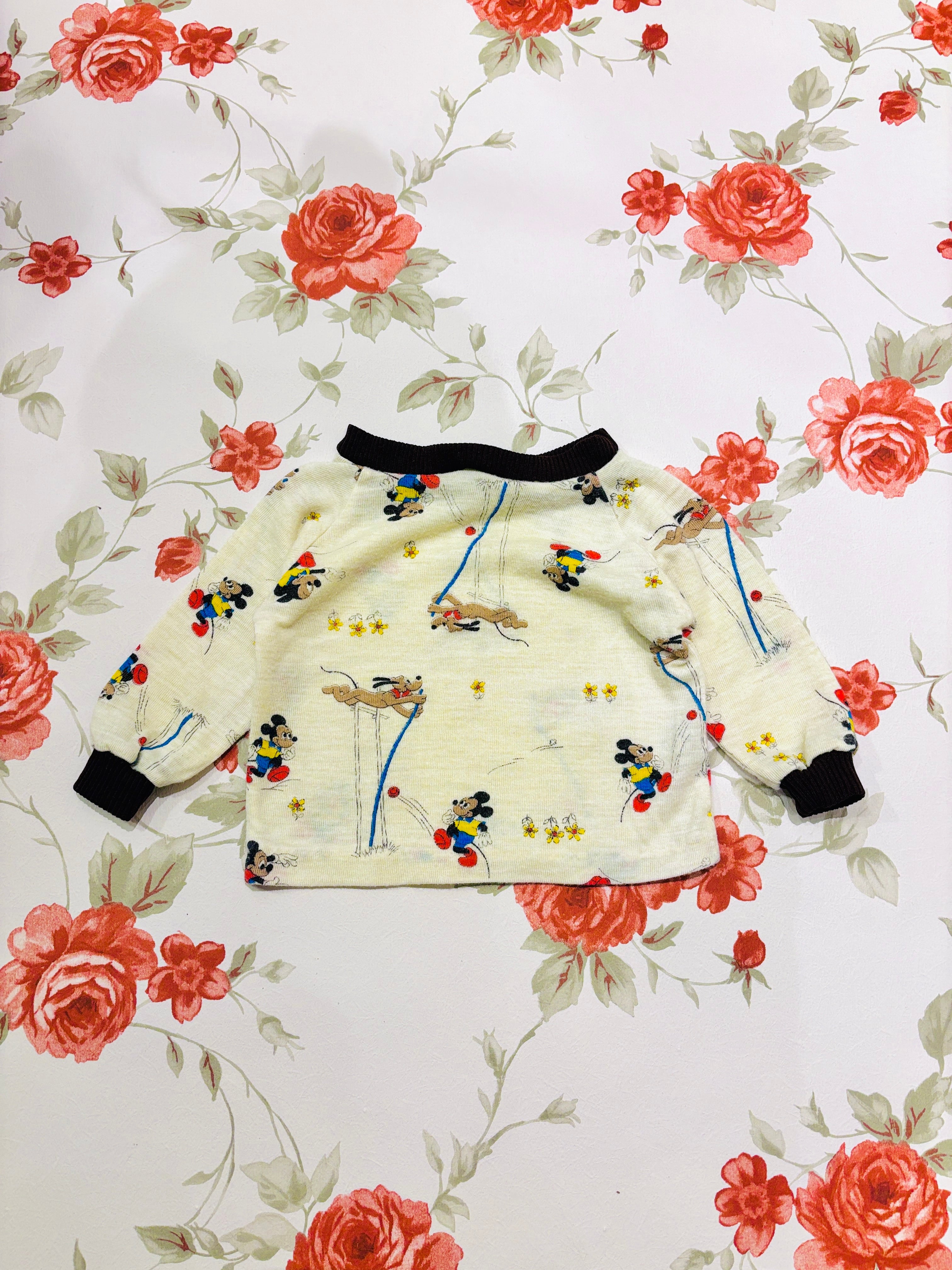 【kids vintage】80's mickey L/S T-sh. about12m