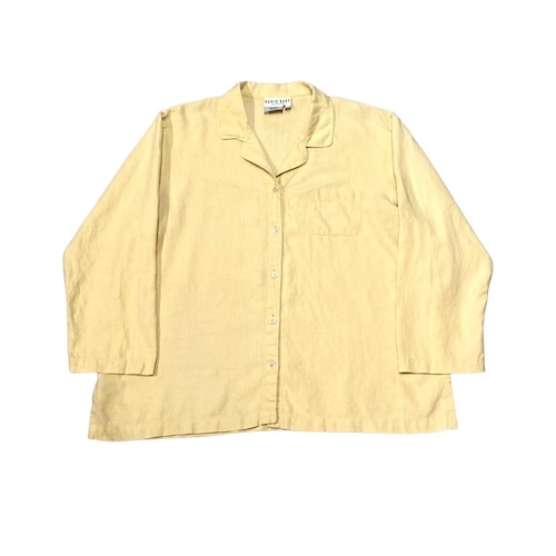 Vintage - Linen Open Collar Shirt (size-L) ¥11000+tax