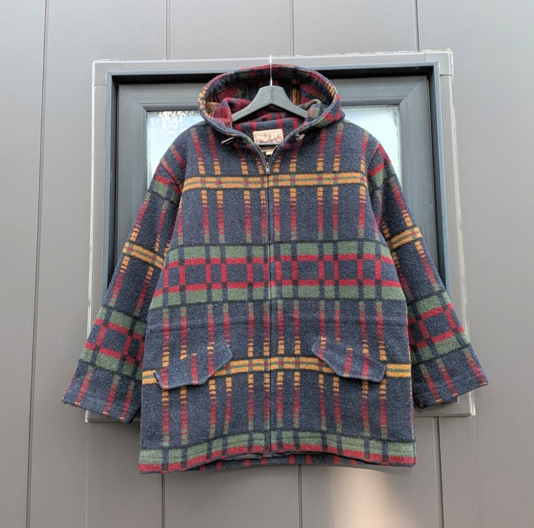 90s woolrich blanket native pattern zip parka 小岩店