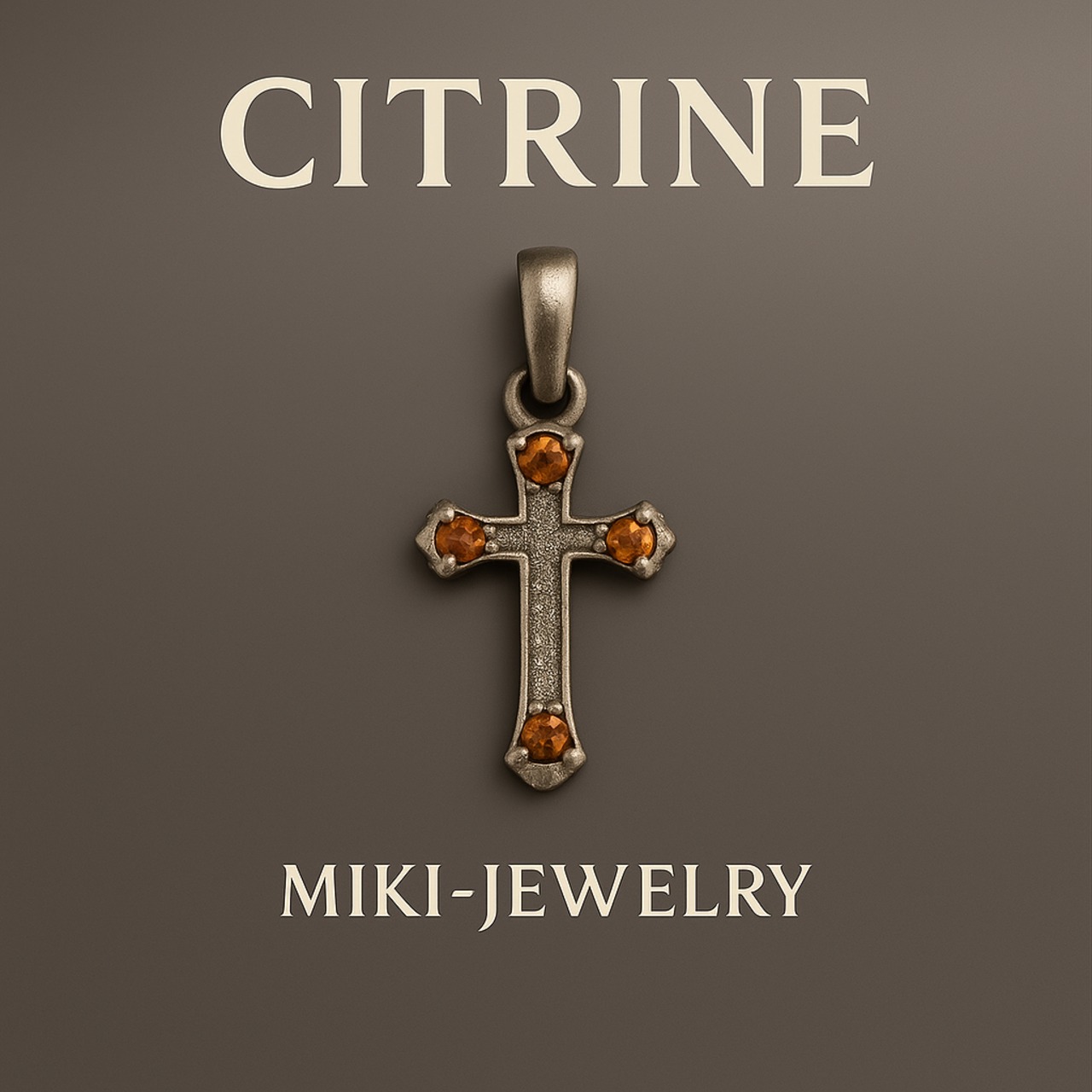 豊かさを呼び込む黄金の石｜クロスペンダント｜MIKI-JEWERLRY【シトリンペンダント】