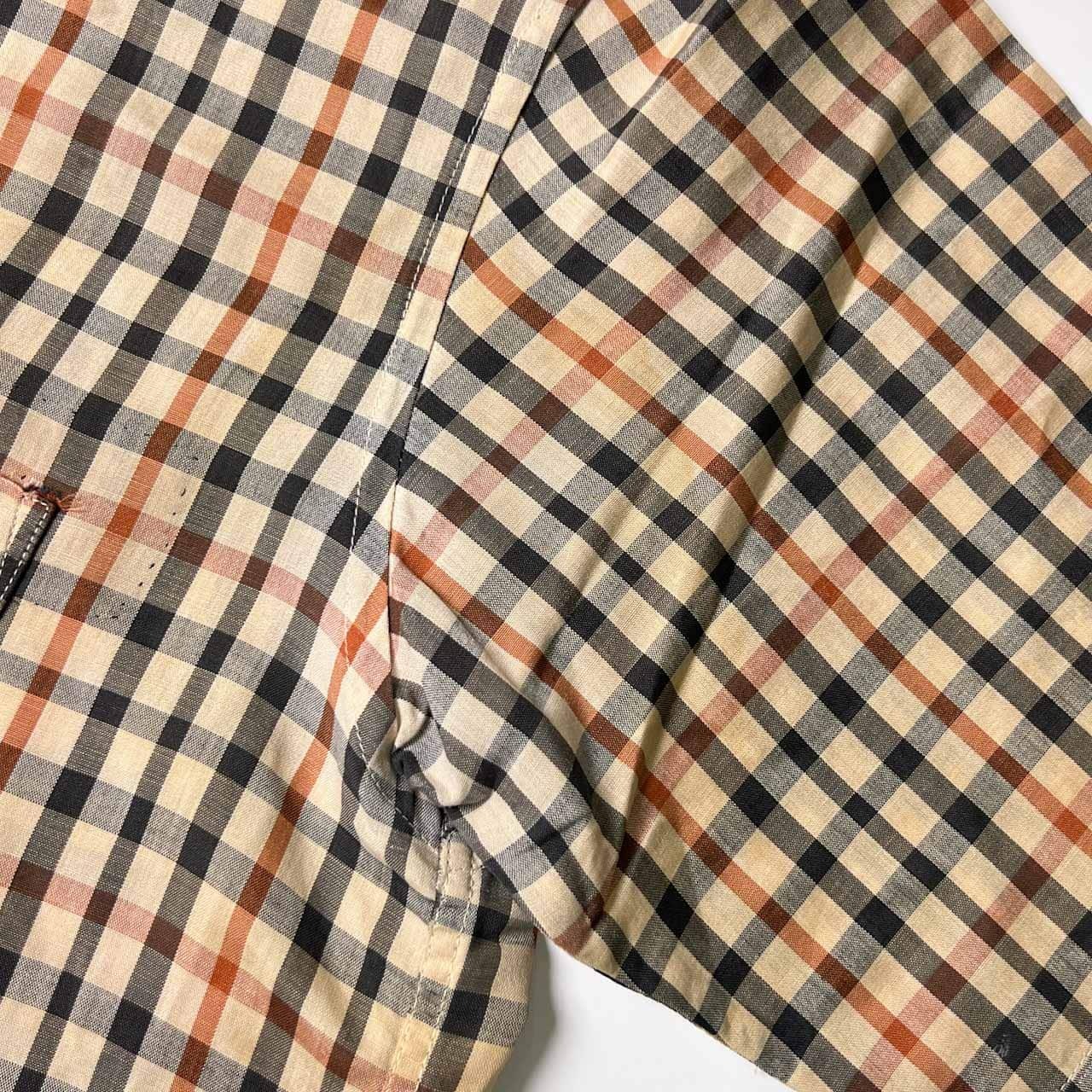 リネン混 DAKS ダックス チェック 半袖シャツ L/マルチ メンズ CHOYA