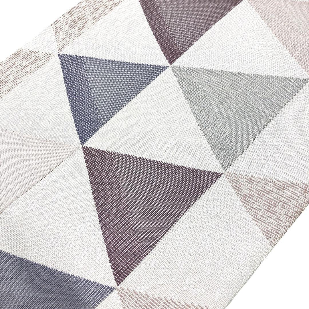 O-2719 袋帯 鱗模様 三角 くすみカラー 薄灰色 | リユース着物専門店 わびさび