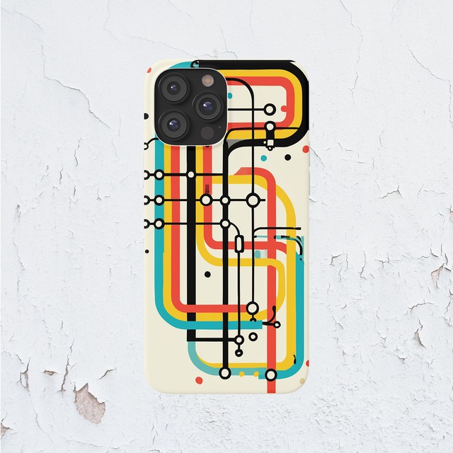 受注生産 iPhoneケース カラフル路線図マップ｜路線図風 UMAP041A