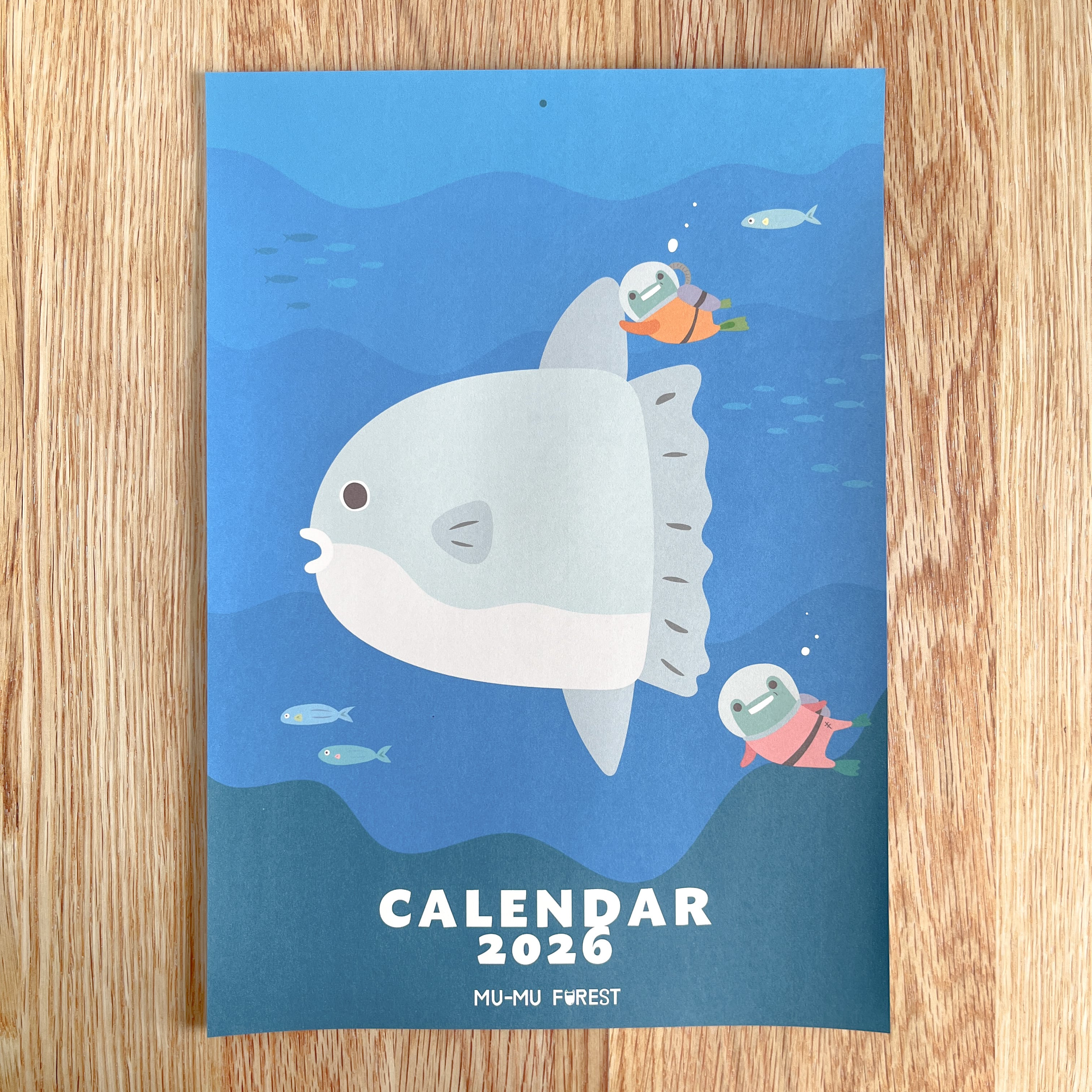2026年】 海のいきものの壁掛けカレンダー【A4サイズ】 | ムームー