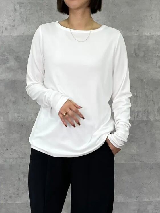 新品タグ付　アンナケリー　ウォームロンT ホワイト　裏起毛 送料無料】AnnaKerry(アンナケリー) ウォームロンT ロンT 暖かい