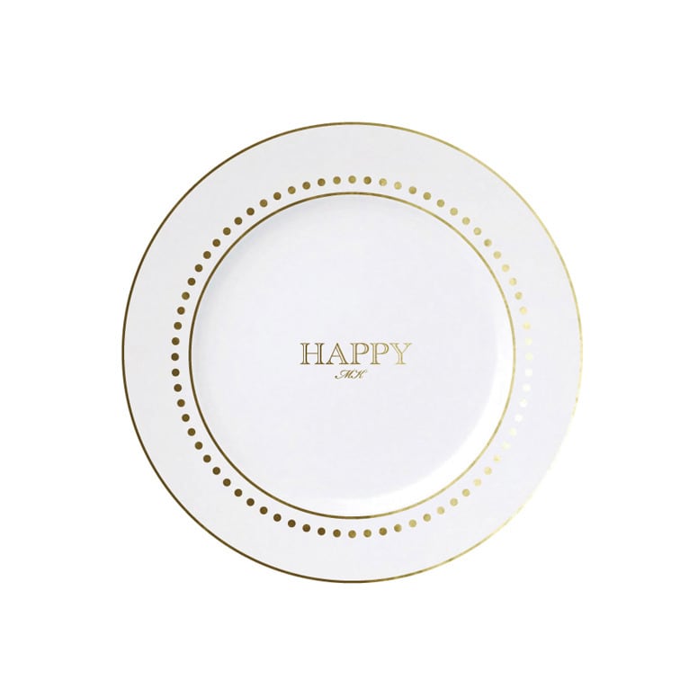 Happy Dots Plate with initials