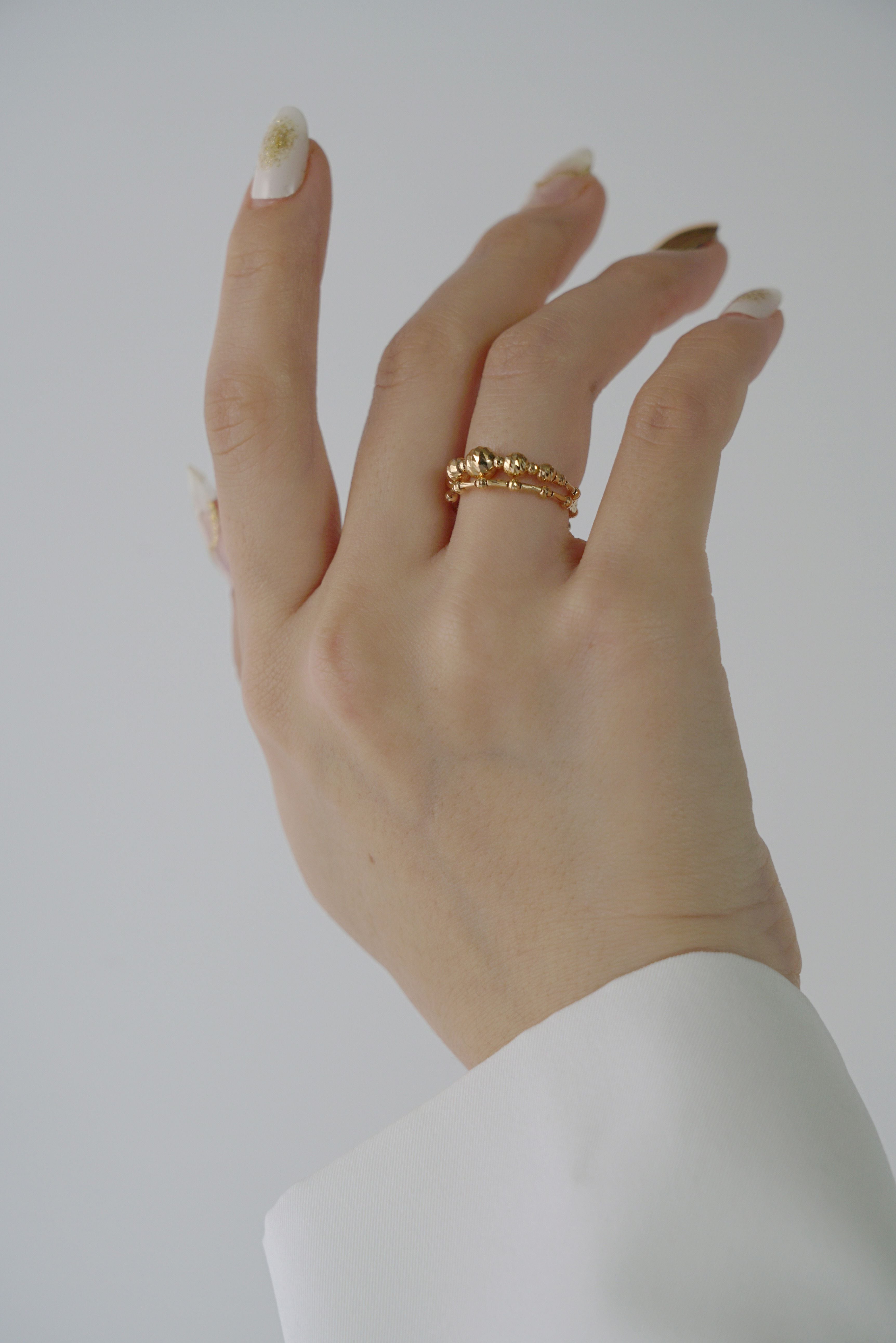 K18 ミラーボール2連フリーサイズリング | ETmam（エトマ）｜公式