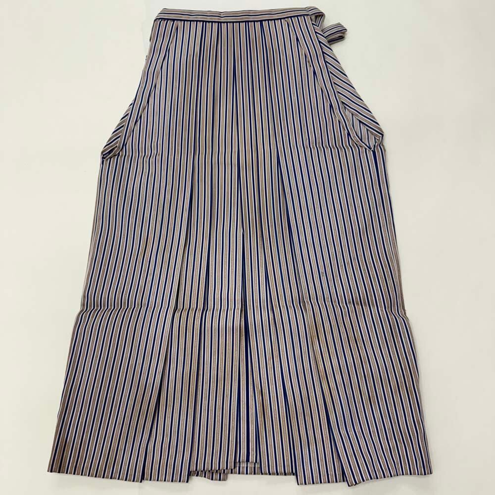 袴 行灯袴 男袴 紐下丈87cm 男性用袴 Lサイズ 紋付 成人式袴 縞 中古 4848