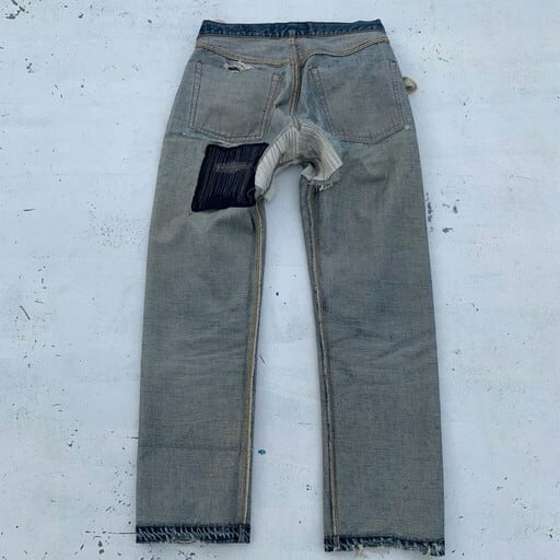 LEVI’S リーバイス 501 BIG E 60s w32相当 リペア無し 60's LEVI'S リーバイス 501 デニム Big E 刻印8 並行ステッチ 足長R