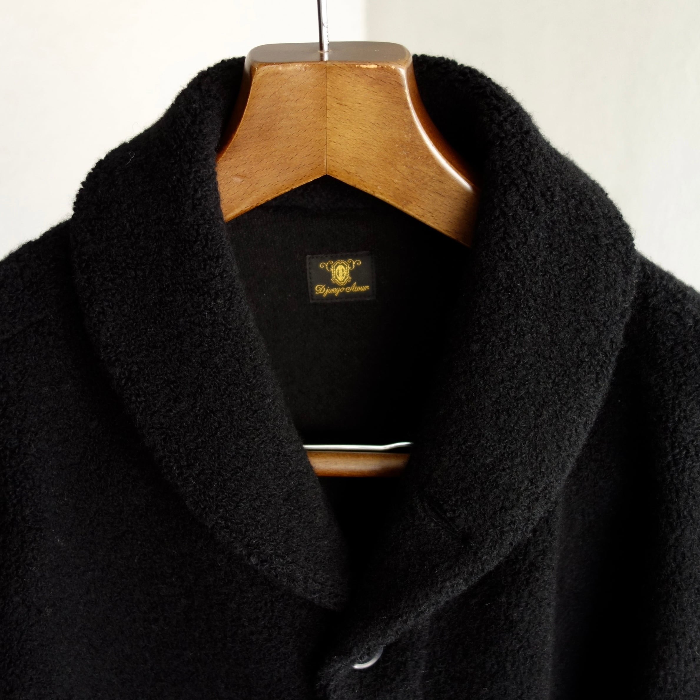 classic farmers woolpile jacket / black | ATELIER GARDENIA