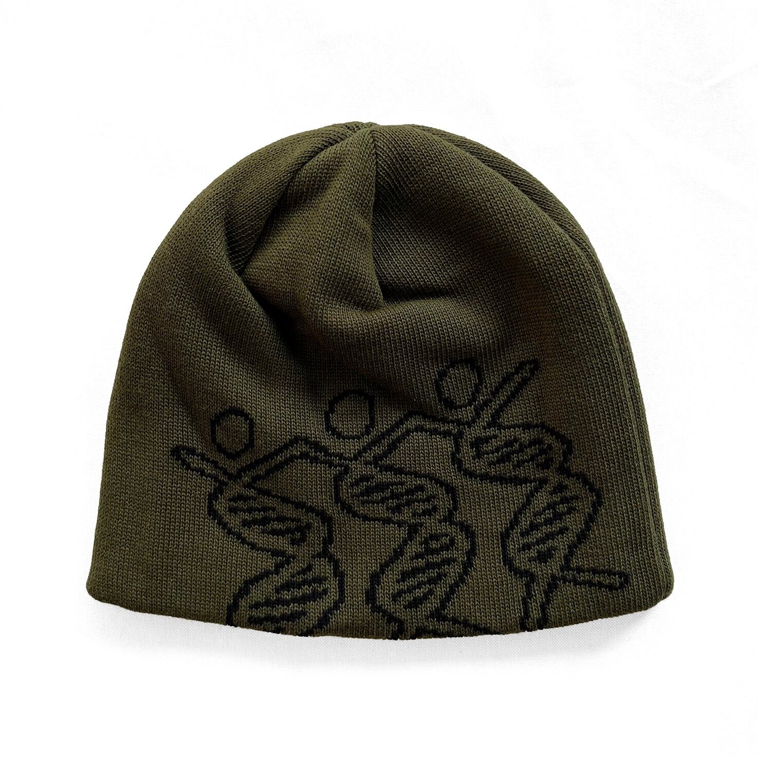 COMFORTABLE REASON / DANCING DNA BEANIE OLIVE | THE NEWAGE CLUB