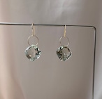 Ind Gem Earrings ~Green Amesist Square Faceted Cut~