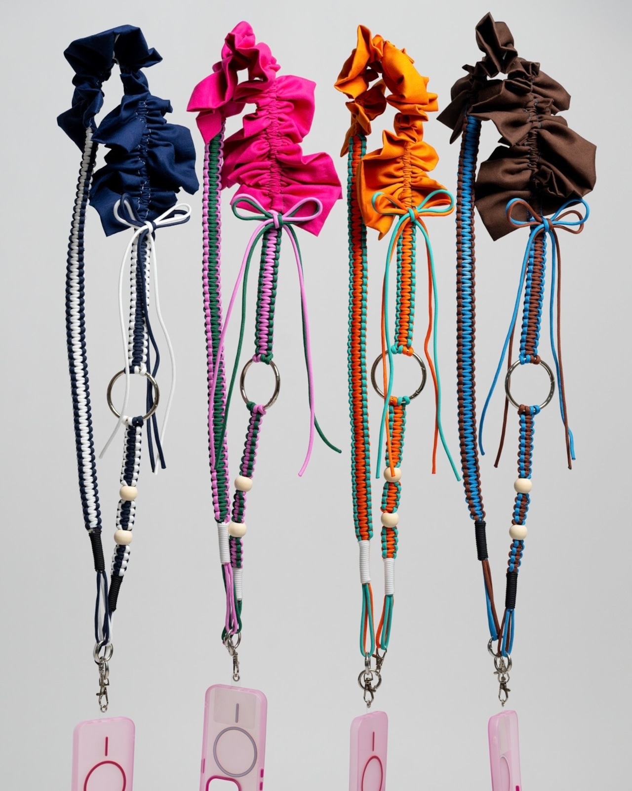 bi-tone frill strap Pink×Green