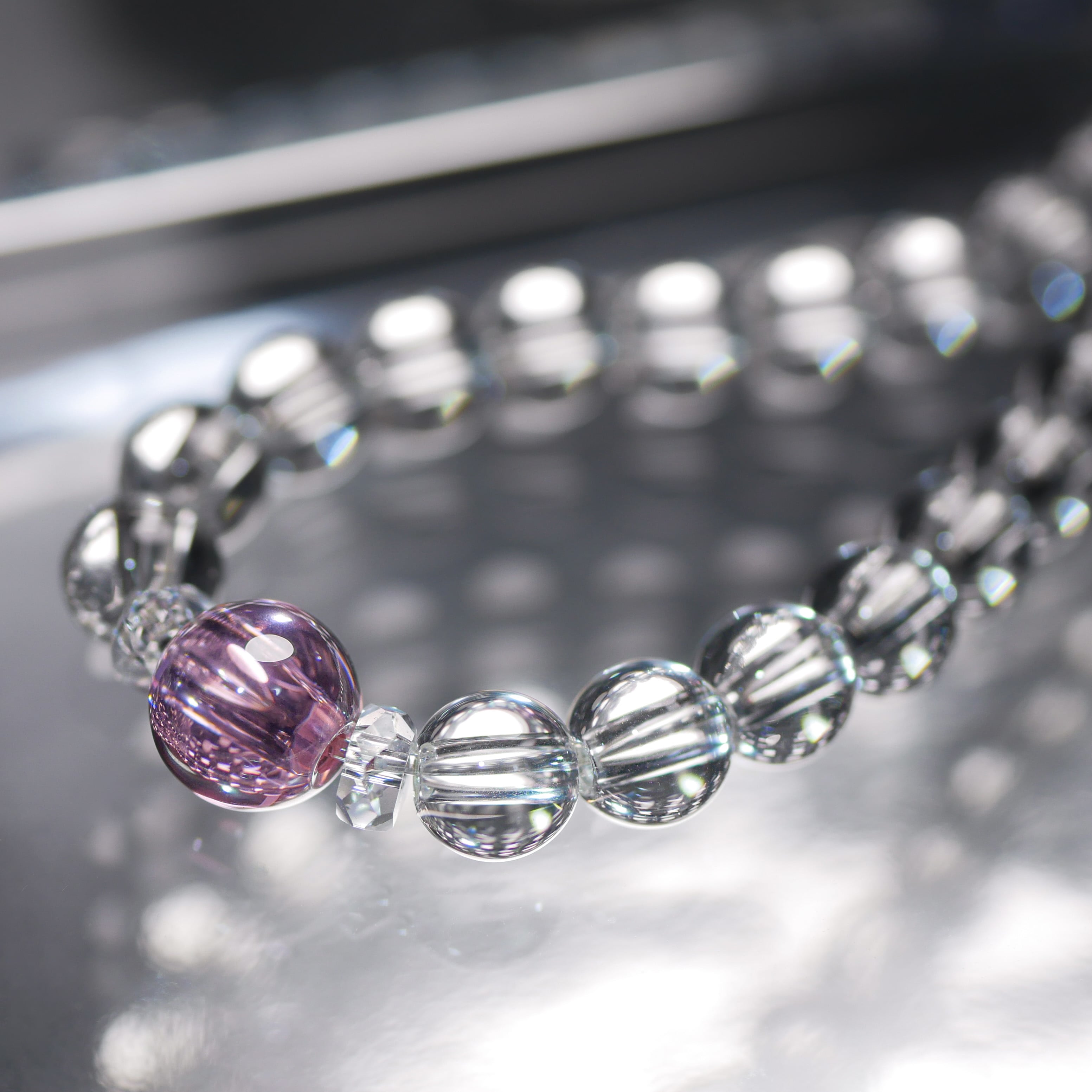 ☆Xmas SALE☆ CZ＋和水ブレスレット（ピンク 8mm） | 気のせい