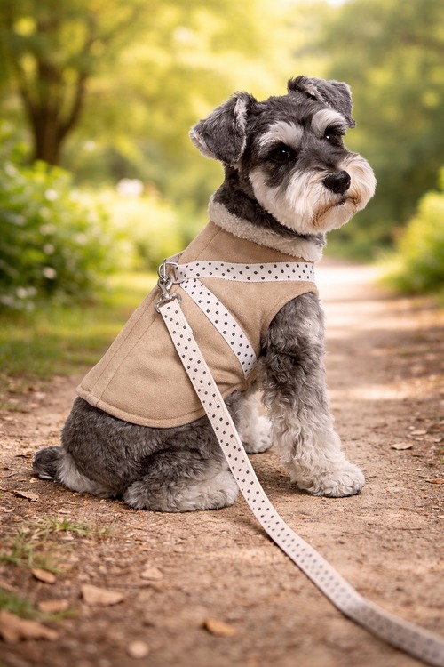 フリースハーネス/ベージュ　L・LLサイズ　【クリックポスト¥185 全国一律】