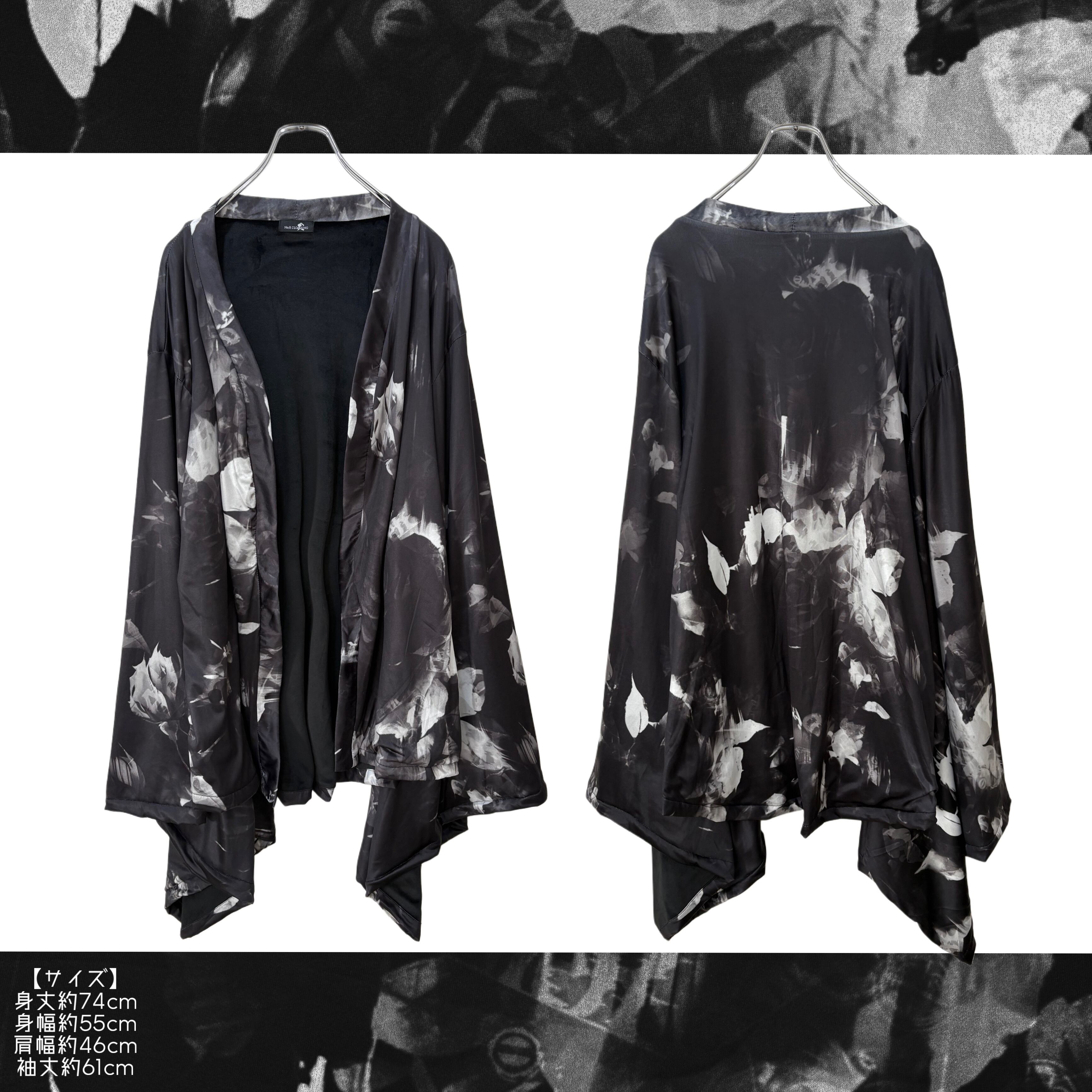 内側防寒フリースUNISEX着物袖羽織 ― ROSE MONOCHROME | NIER CLOTHING