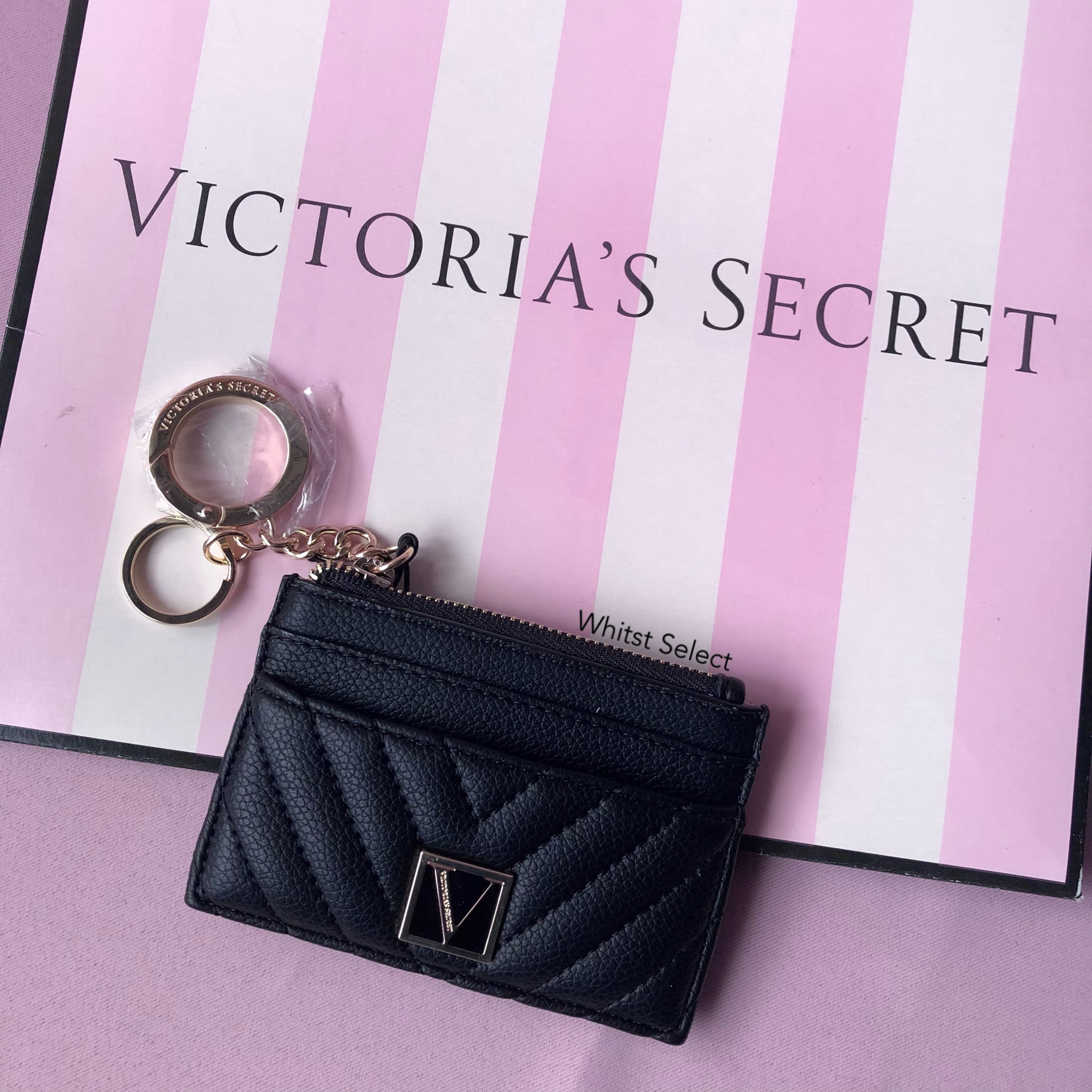 キーケース】キーリング付きカードケース ブラック Victoria's secret