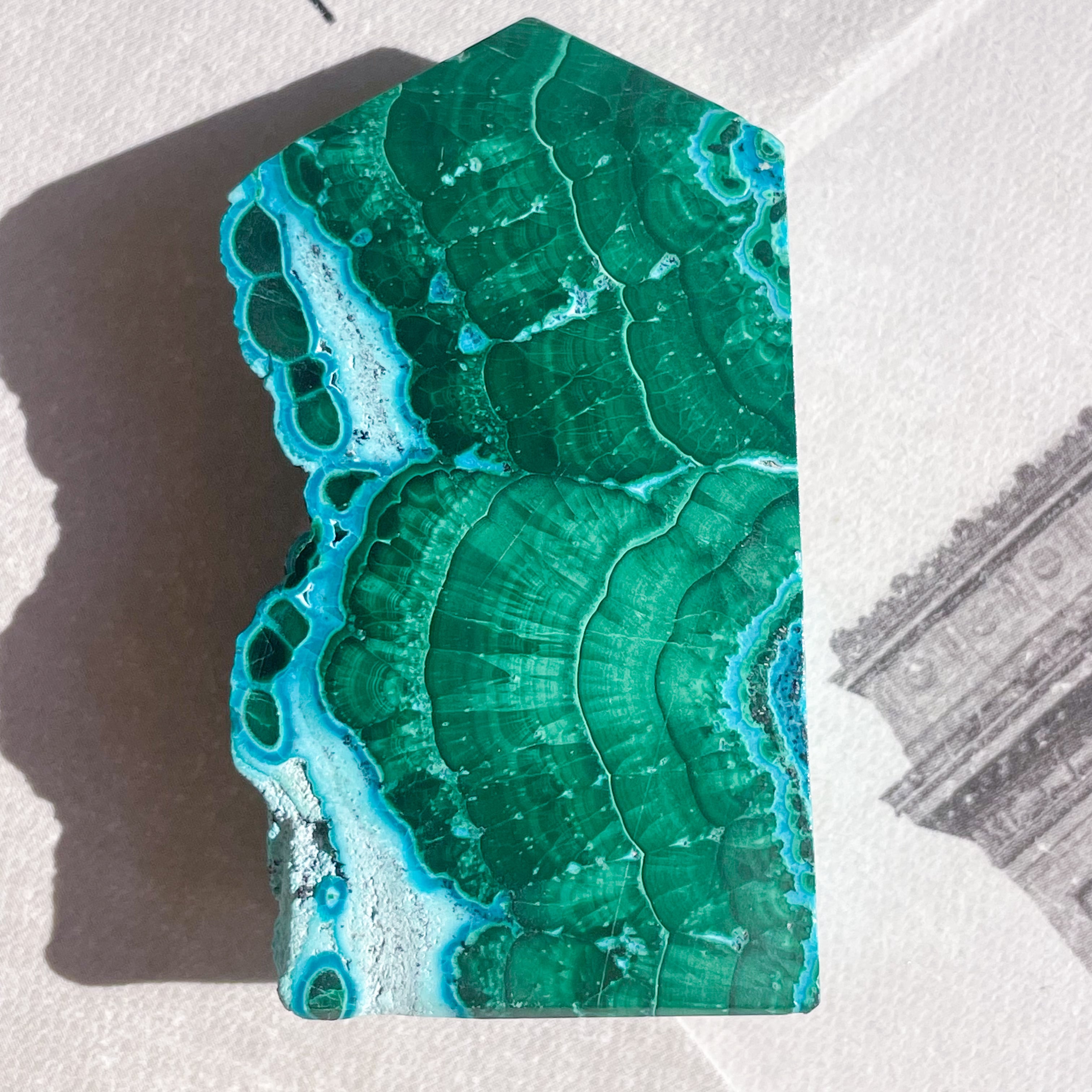 クリソコラマラカイト 共生 原石 美しい鉱物標本】クリソコラ・マラカイトの共生原石／50グラム