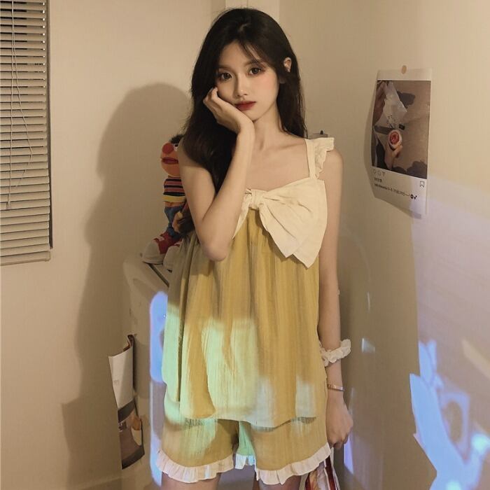 サマールーズスリーブレディース リボン 大人ガーリー スウィート キュート カジュアル 夏物 ドラファッションホール76153442342