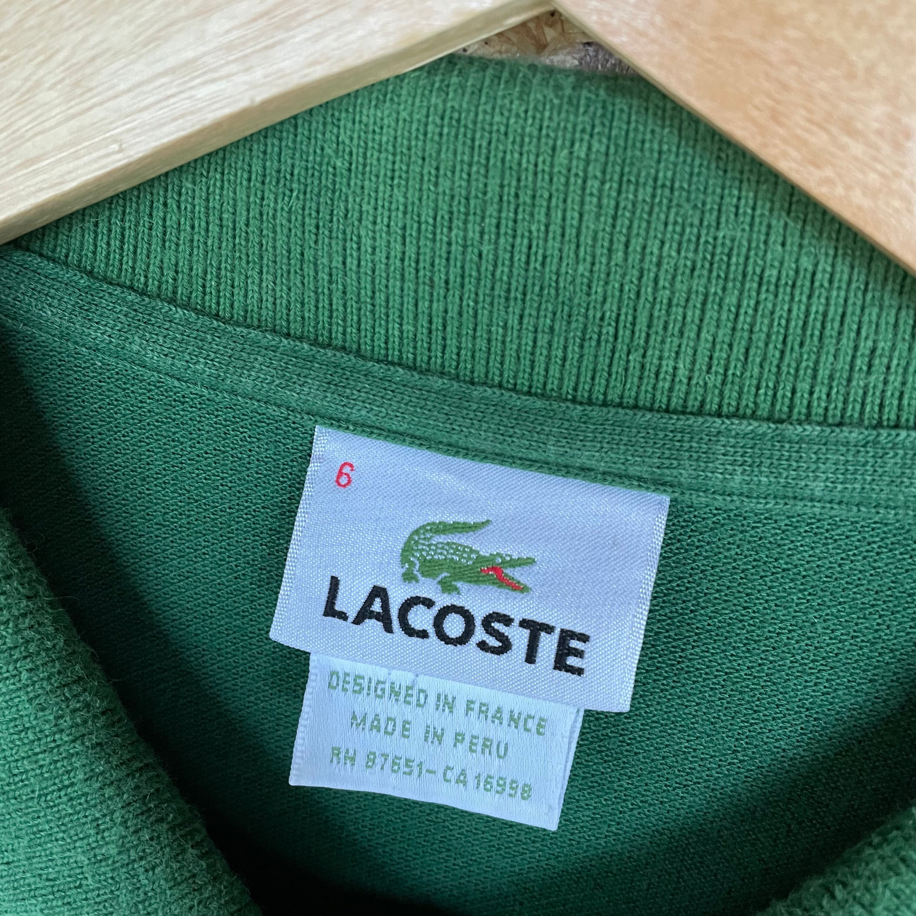 素晴らしい品質 古着 LACOSTE 半袖ポロシャツ ワニロゴ 緑 グリーン