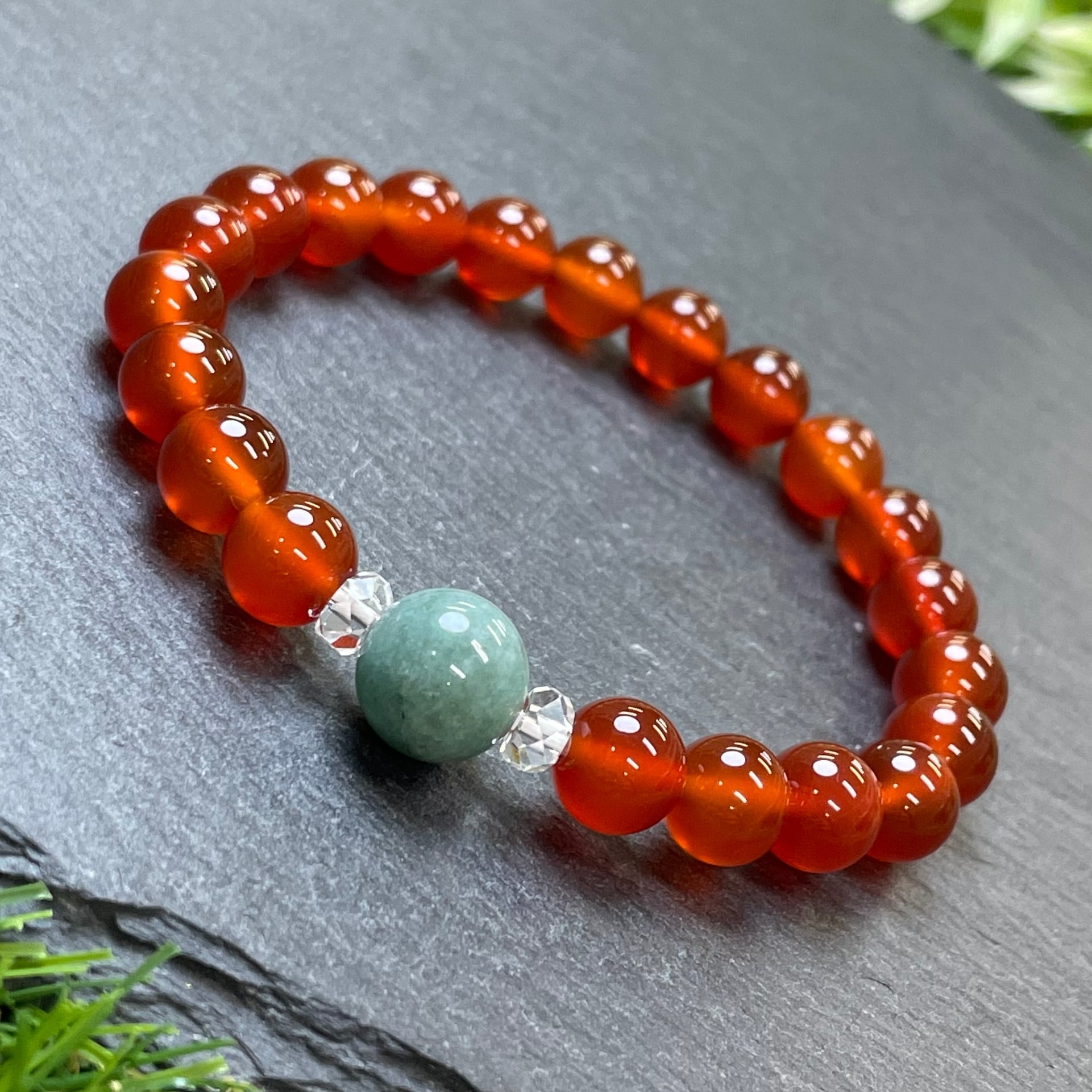 翡翠 × カーネリアン ブレスレット 天然石 | GAMAMA STONE