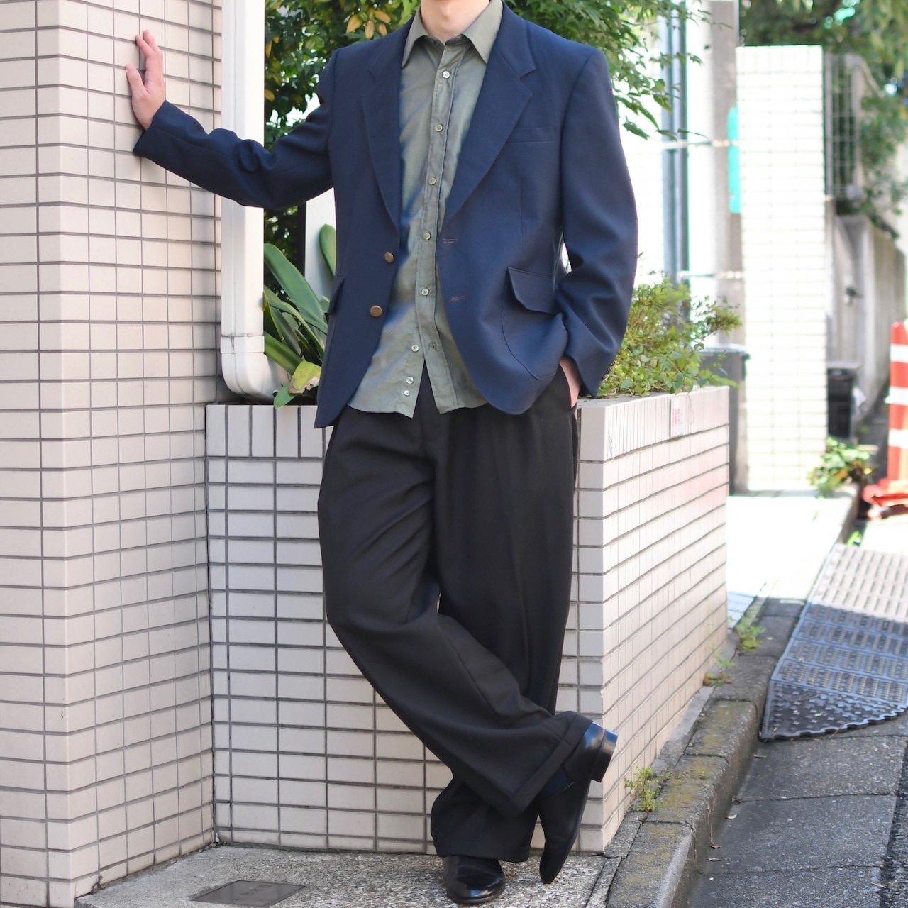 80's LEVI’S action suit tailored jacket navy