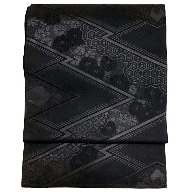 袋帯・正絹・喪服用・両面・リバーシブル・No.200701-1057・梱包サイズ60