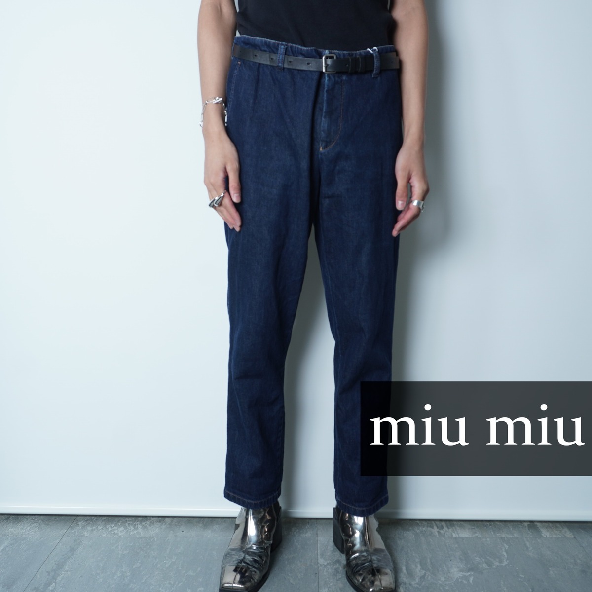 miu miu】ミュウミュウ 15SSイタリア製テーパードデニム indigo