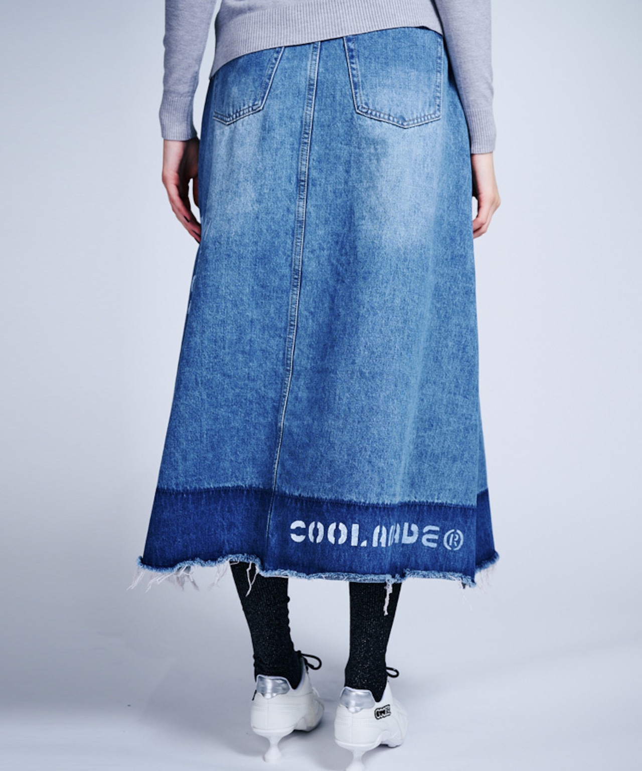 ペイントAラインデニムロングスカート　CQ-47107