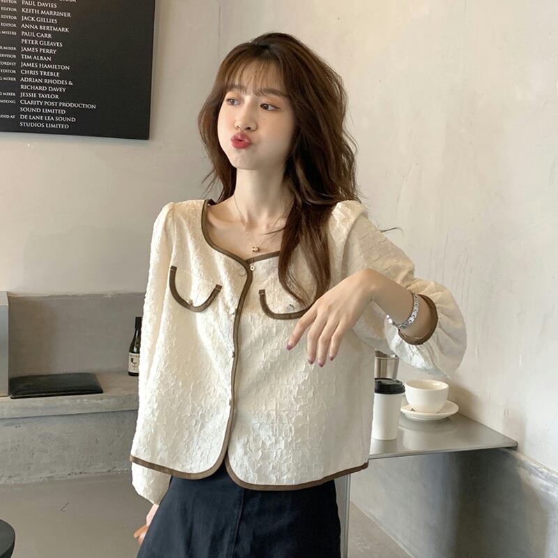 スプリングオータムシャツ スタイルショートトップス ロング 春物 秋物 試着室30171850859