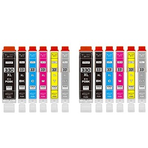 【在庫処分】ZAZ BCI-331XL+330XL/6MP ×2セット互換インク TS8830 TS8730 TS8630 TS8530 BCI330 BCI331 BCI-330 BCI-331 大容量XLタイプ ICチップ付き 残量表示可能 ink-810-2set