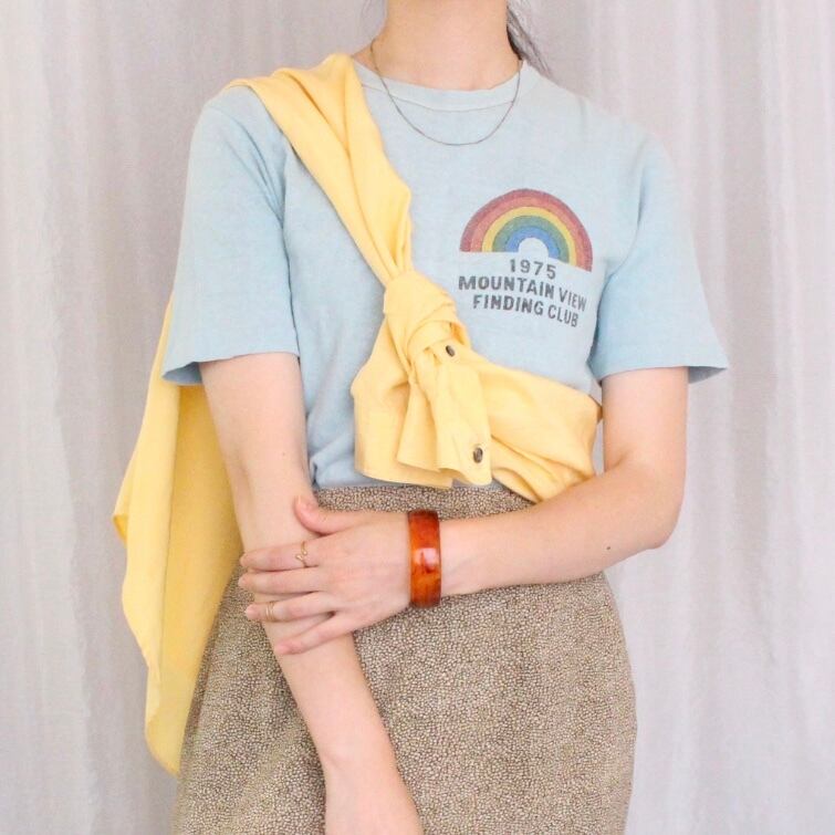 レインボーTシャツ くすみブルー【931】