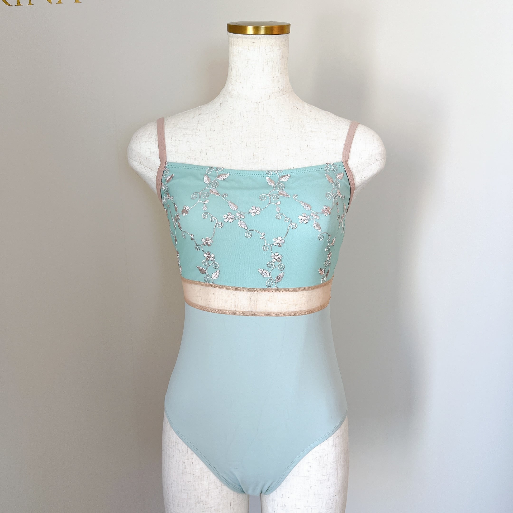 フローラルレース・シアーウエスト キャミソール バレエレオタード