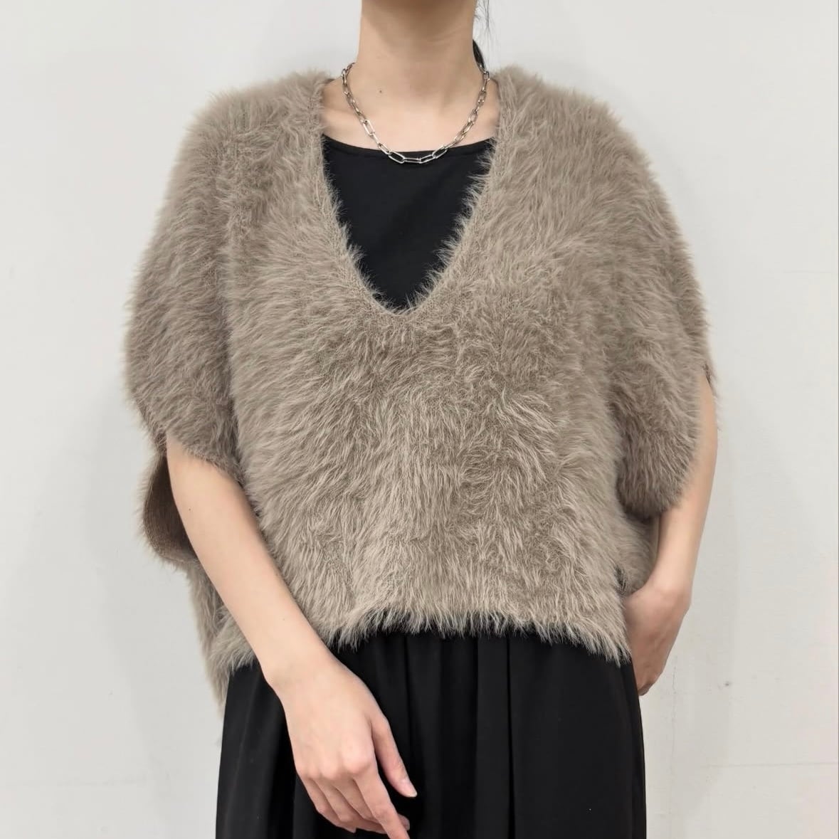 siro de labonte 】shaggy knit short vest | valance 福井