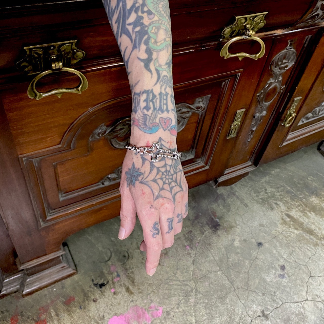 OPEN CROSS LARGE CHAIN BRACELET / オープンクロスラージチェーンブレスレット