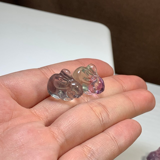 8.ペアうさちゃん･フローライトうさぎ