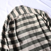 INTÉRIM / HYPER BIG VISCOSE STRIPE 60s OPEN COLLAR SHIRT